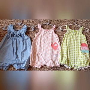 3 toddler rompers LIKE NEW